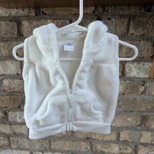 Carter's Baby / Infant Plush White Hooded Vest with Bear Ears - Size 3 Months